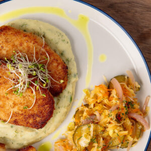 Chicken Patties with Dill Mashed Potato